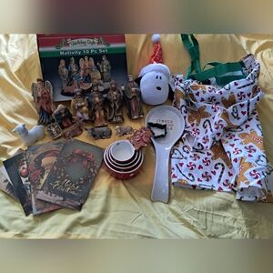 Christmas Nativity Set and Holiday Decor